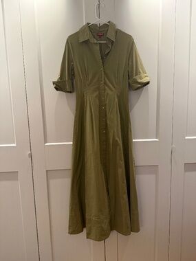 Staud Joan Maxi Dress in Sage Green